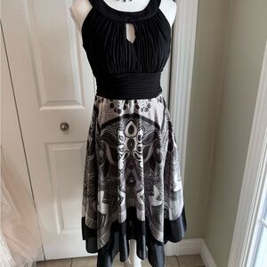 Chic Black and White High Low Dress